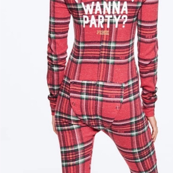 Vintage PINK Victoria's Secret Red Plaid Onesie - Picture 12 of 13